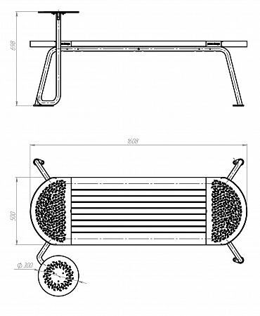 Bench«Tubes»–1 table